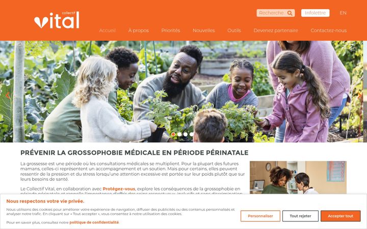 Screenshot of collectifvital.ca
