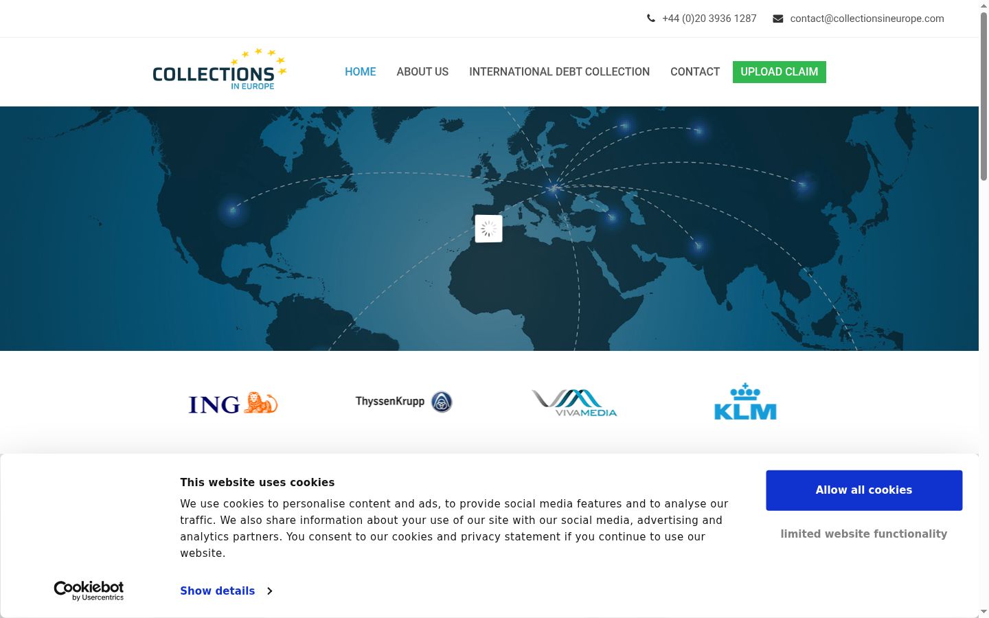 Screenshot des Einwilligungsbanners vor jeglicher Interaktion