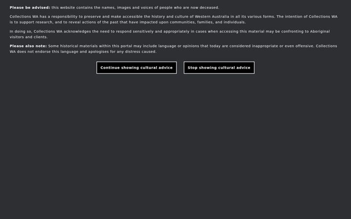 Screenshot of collectionswa.net.au