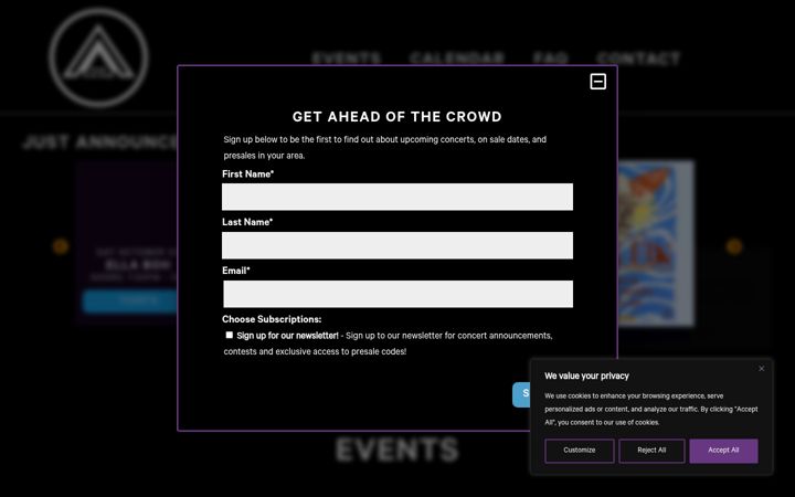Screenshot of collectiveconcerts.com