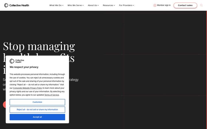 Screenshot of collectivehealth.com