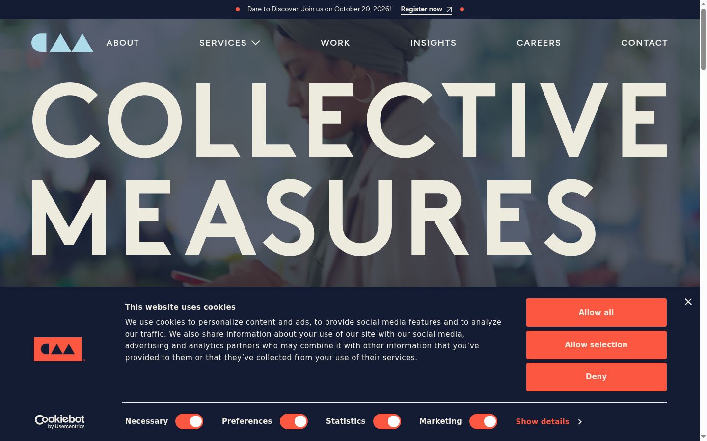Screenshot of the consent banner shown before any interaction
