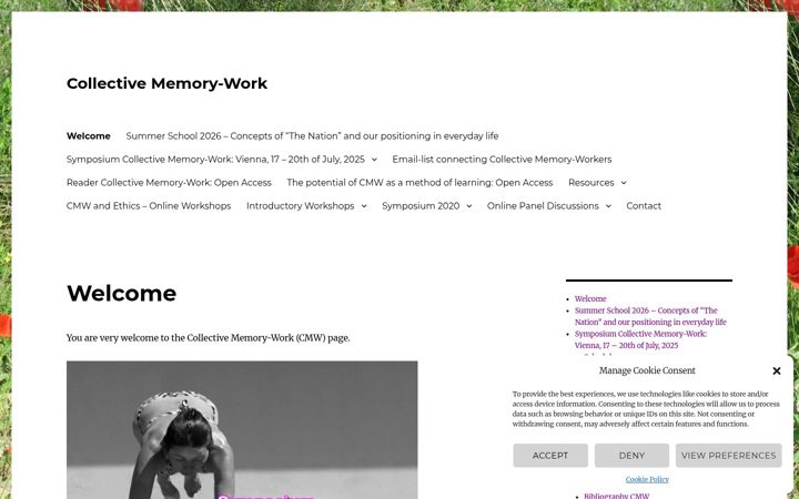 Captură de ecran a collectivememorywork.net