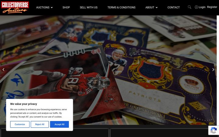 Screenshot of collectorverseauctions.com