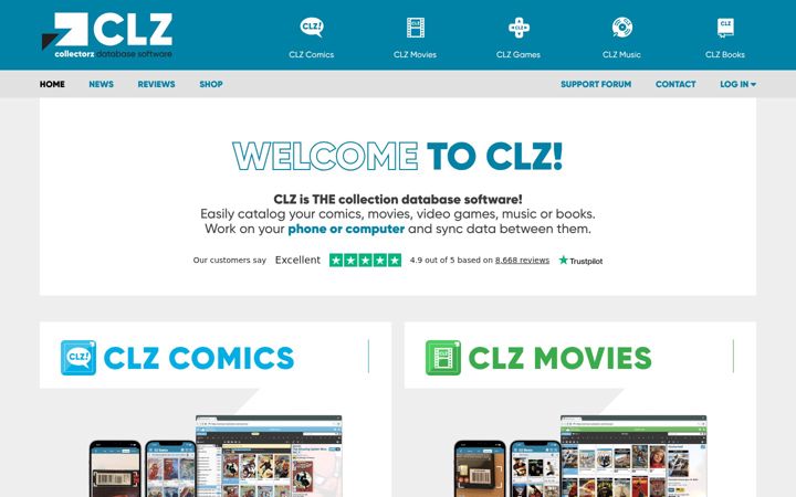 Screenshot of collectorz.com