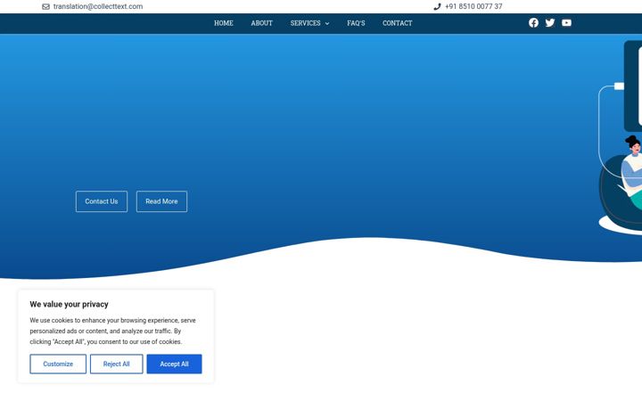 Screenshot of collecttext.com