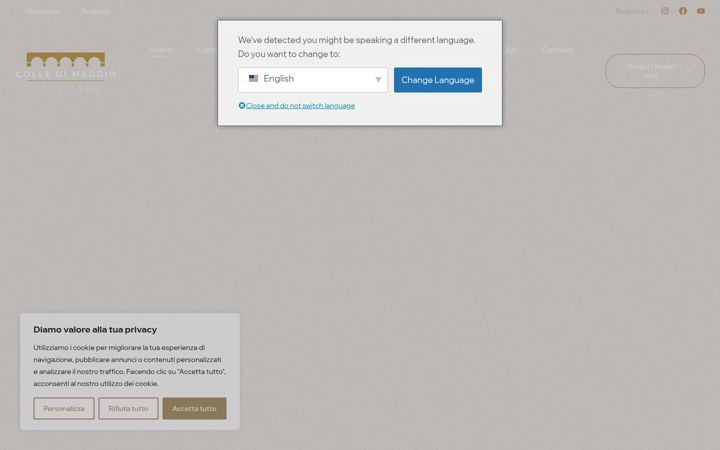 Screenshot stránky colledimaggio.it