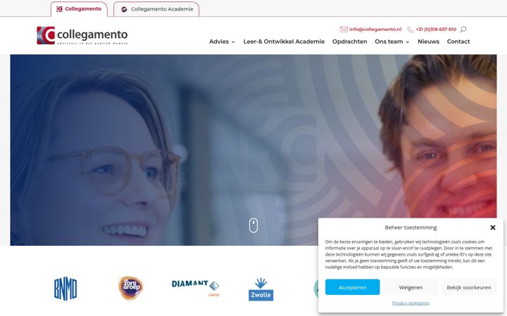 Screenshot von collegamento.nl