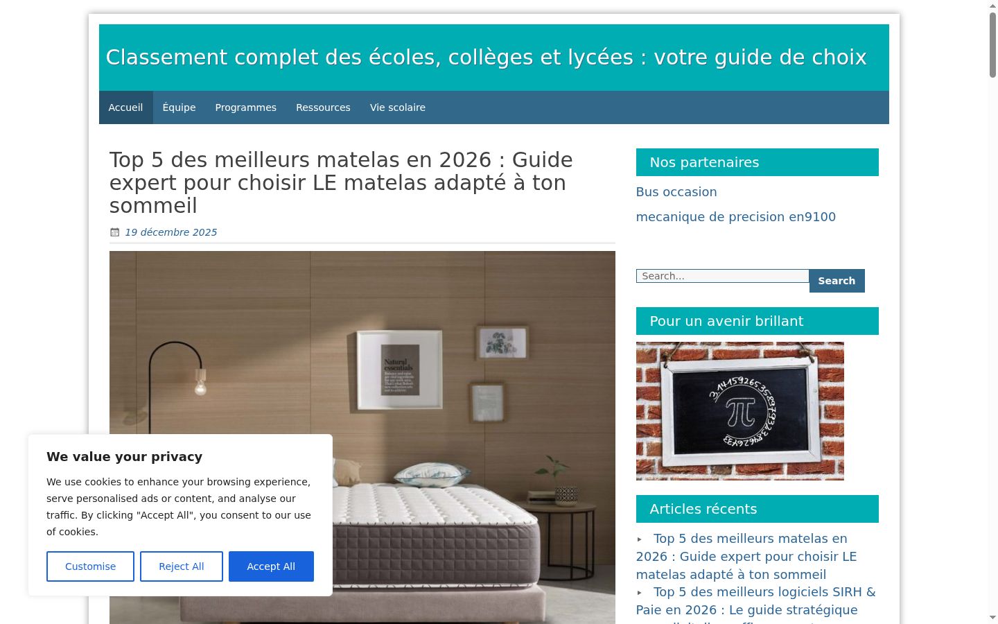 Screenshot del banner di consenso mostrato prima di qualsiasi interazione