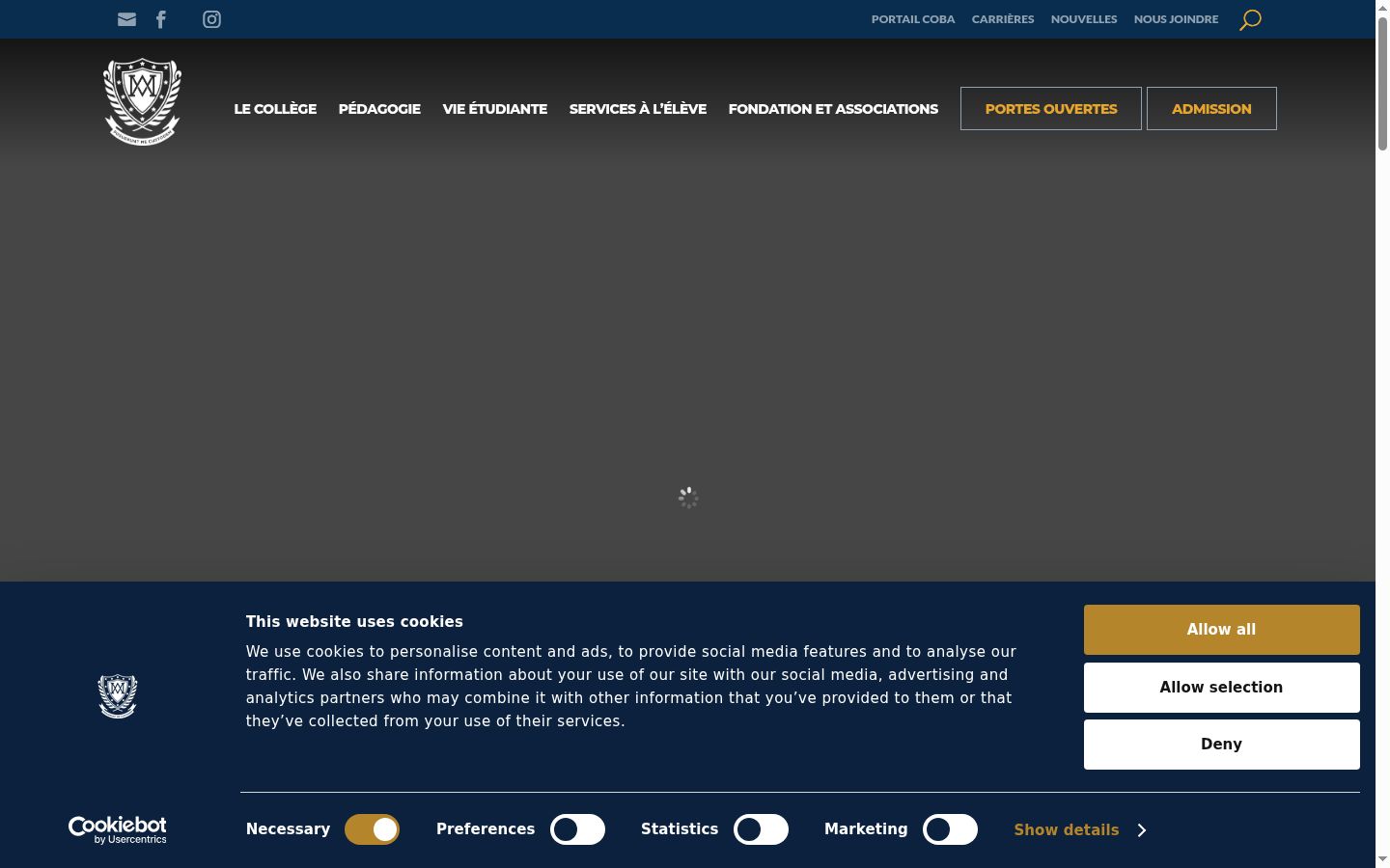 Screenshot του banner συγκατάθεσης που εμφανίστηκε πριν από οποιαδήποτε αλληλεπίδραση