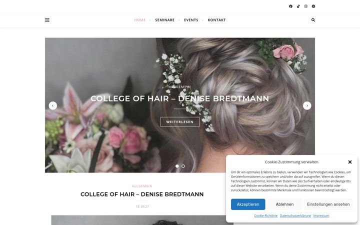 Screenshot of college-of-hair.de