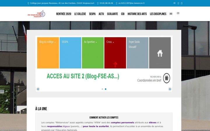 Screenshot of college-rousseau.fr