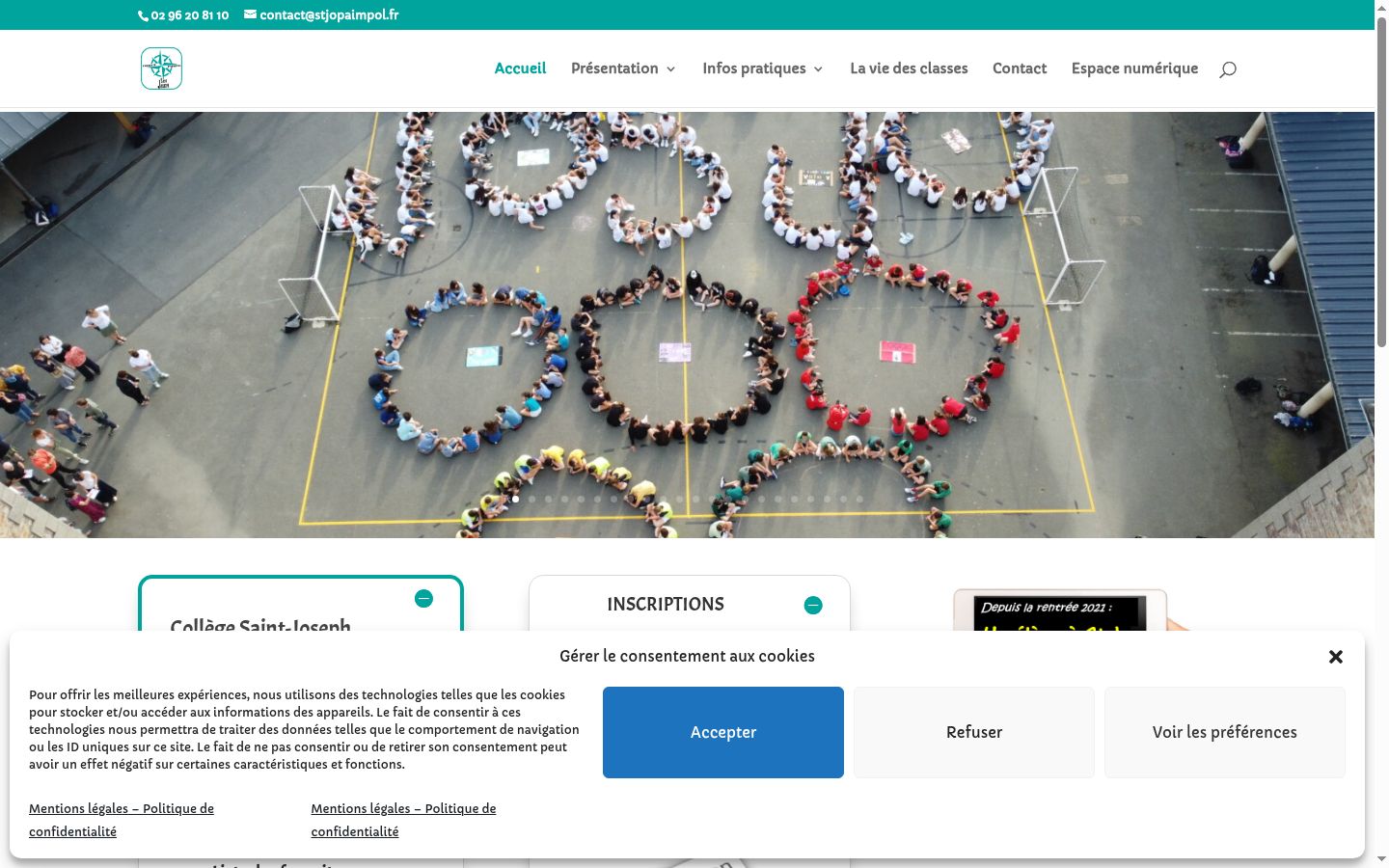 Screenshot del banner di consenso mostrato prima di qualsiasi interazione