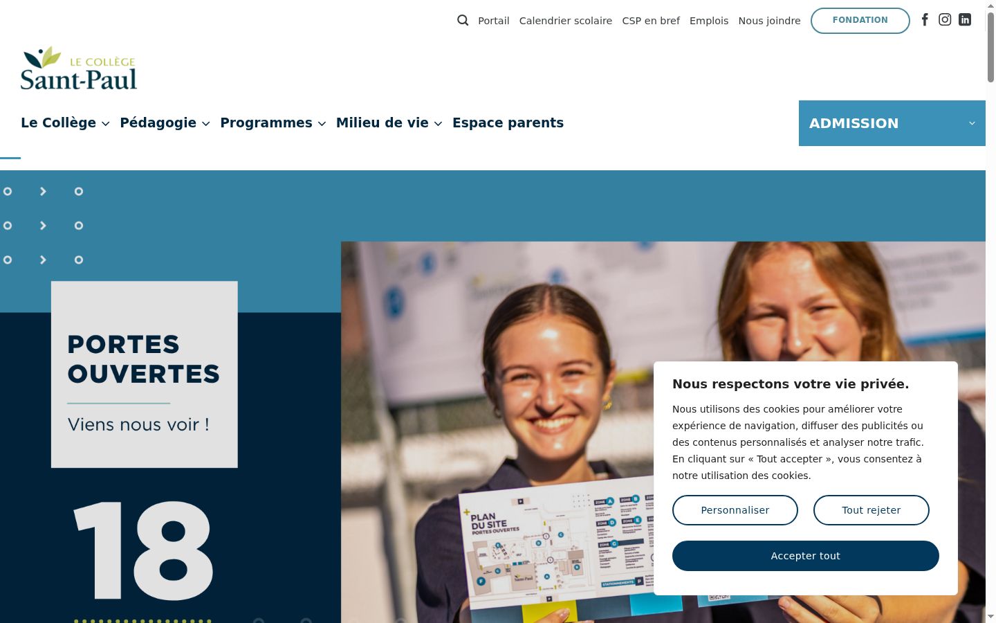 Screenshot of the consent banner shown before any interaction