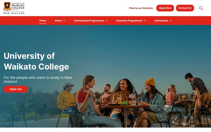 Screenshot of college.waikato.ac.nz