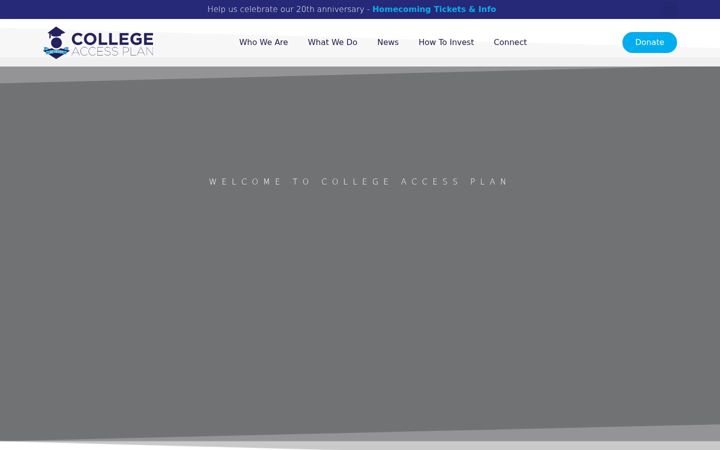 Snímek obrazovky collegeaccessplan.org
