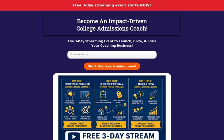 Snímek obrazovky collegeadmissions.org
