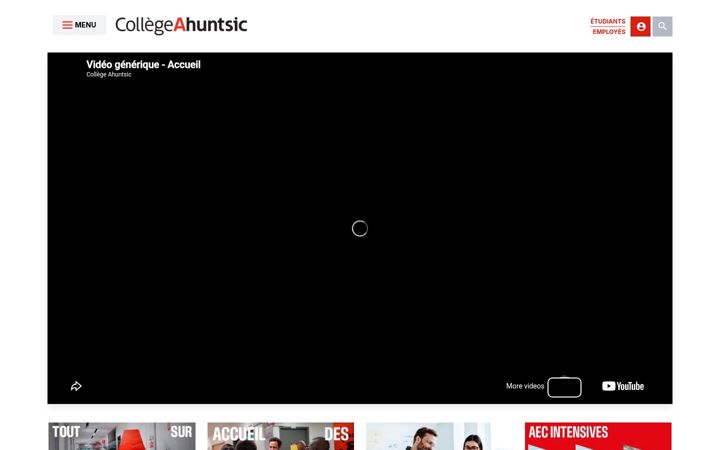 Screenshot of collegeahuntsic.qc.ca