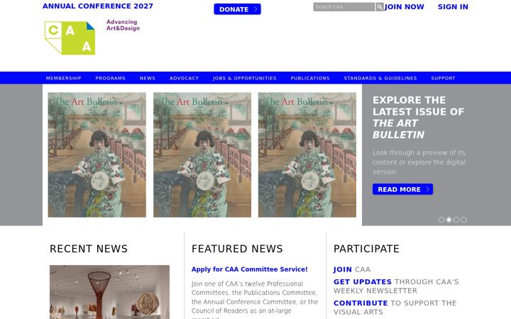 Screenshot of collegeart.org