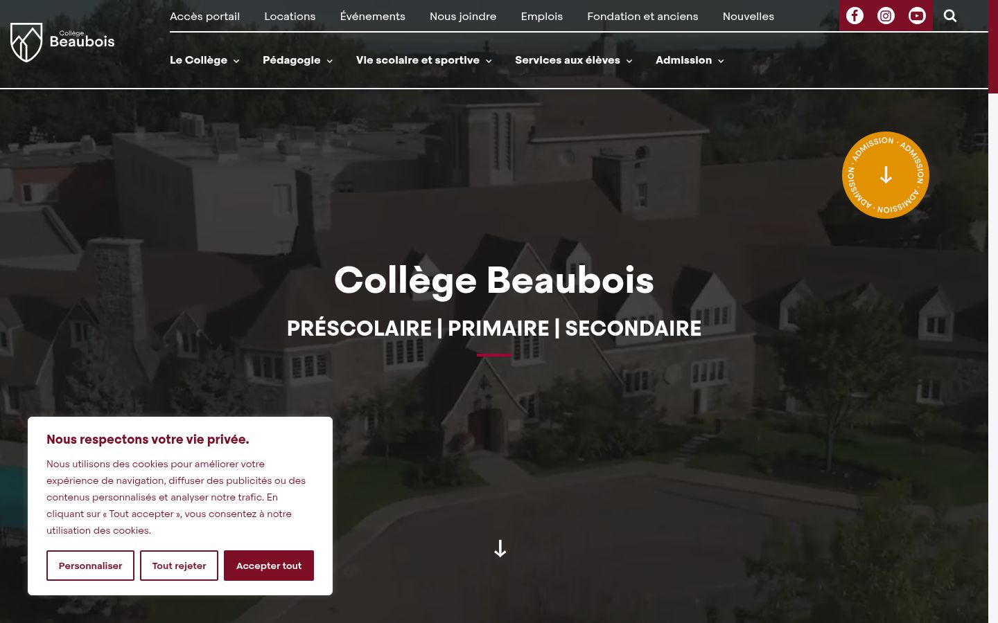Screenshot of the consent banner shown before any interaction