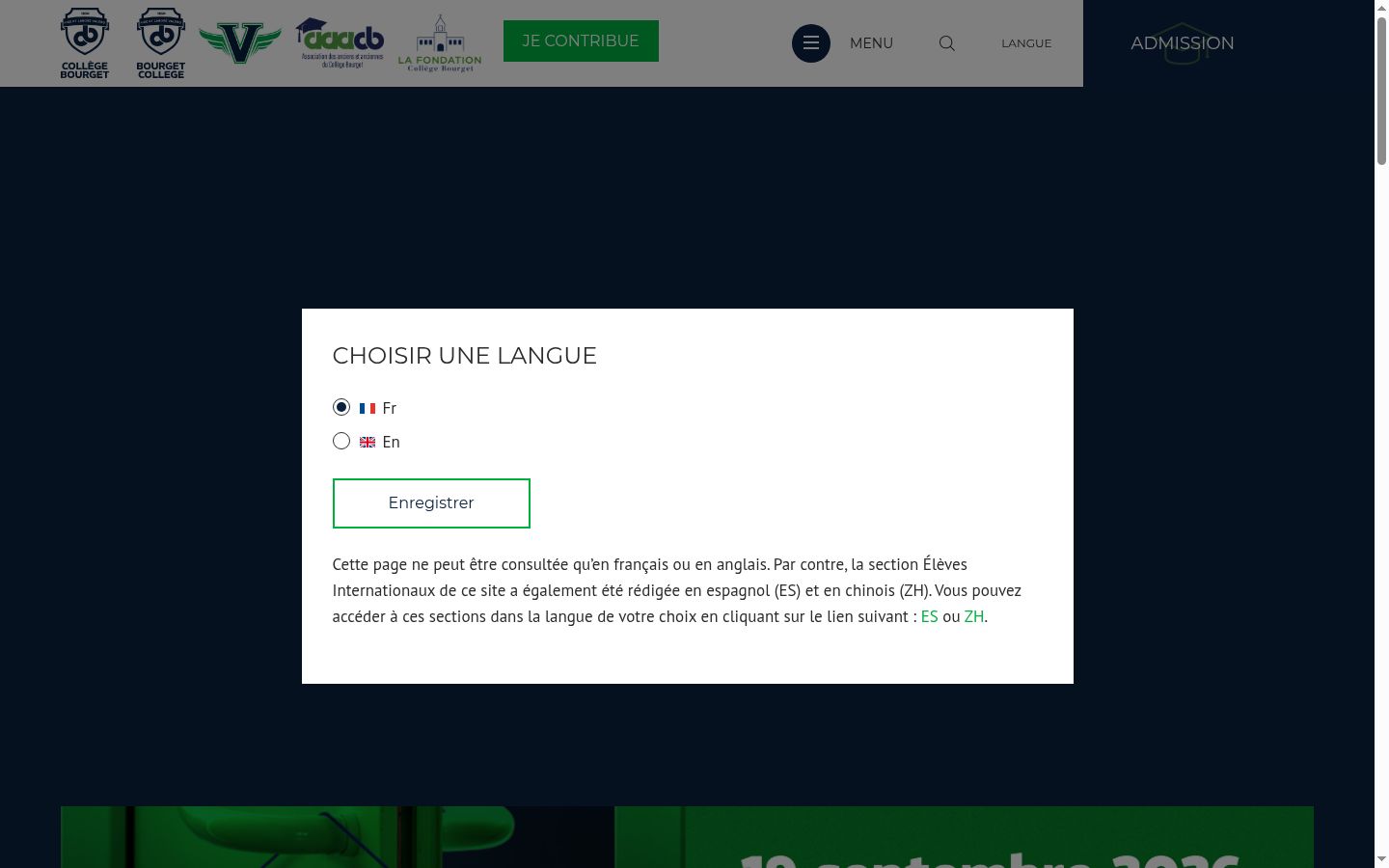 Screenshot of the consent banner shown before any interaction