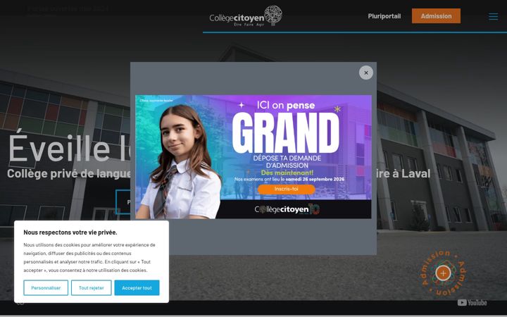 Screenshot of collegecitoyen.ca