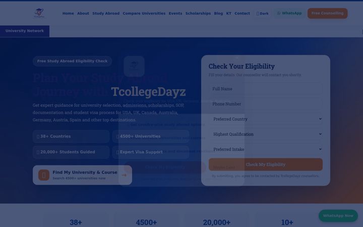 Screenshot of collegeday.online