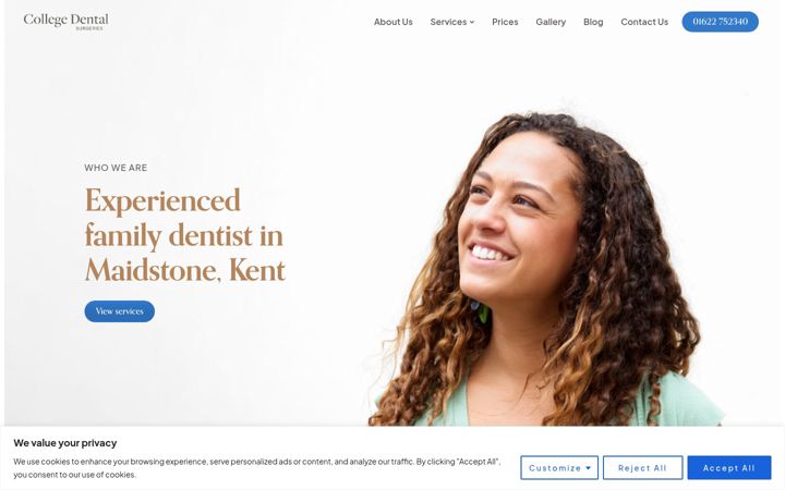 Screenshot of collegedentalsurgeries.co.uk