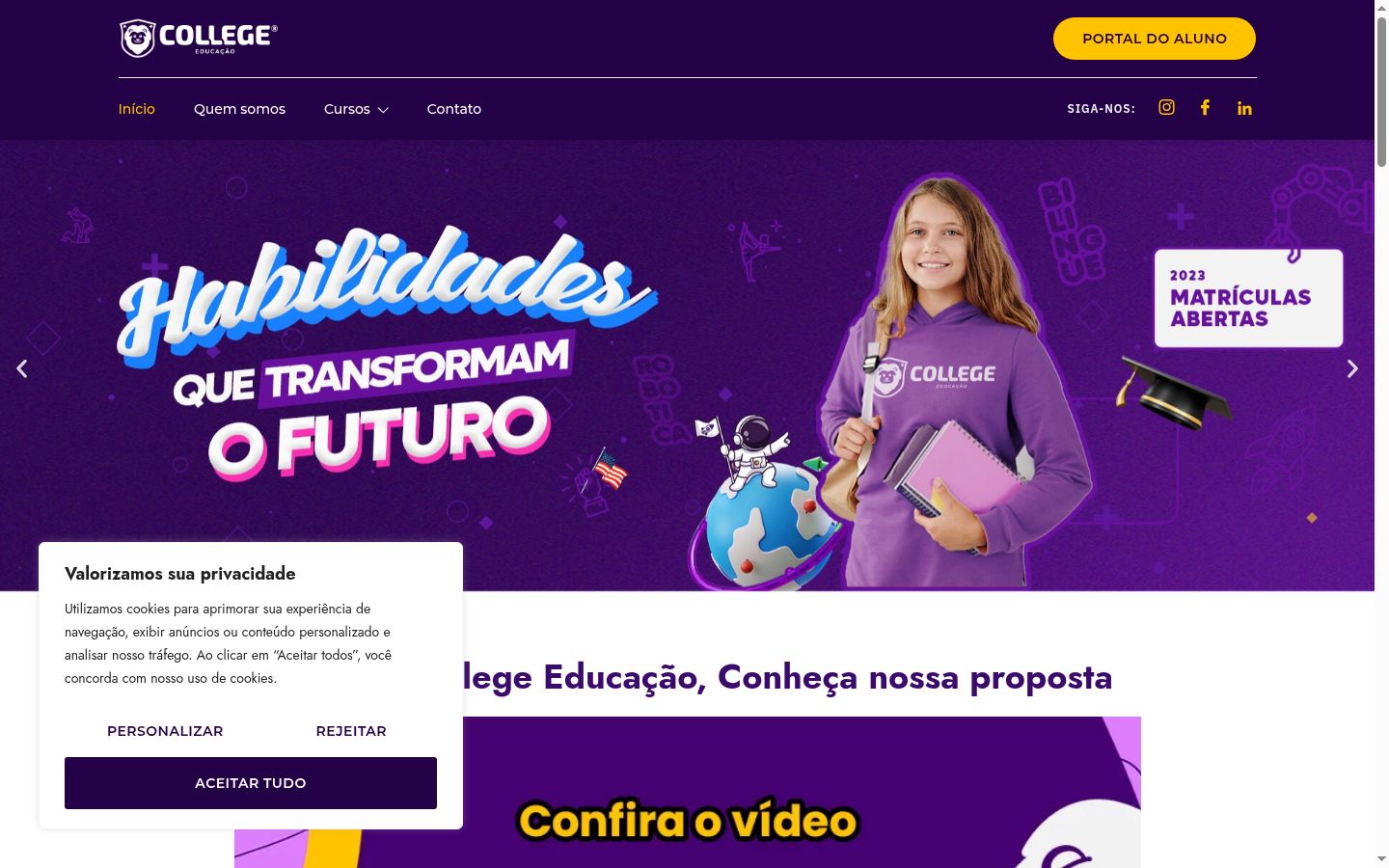 Screenshot del banner di consenso mostrato prima di qualsiasi interazione