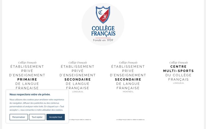 Screenshot of collegefrancais.ca