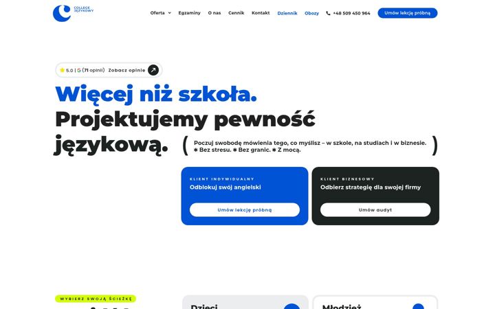 Screenshot of collegejezykowy.pl