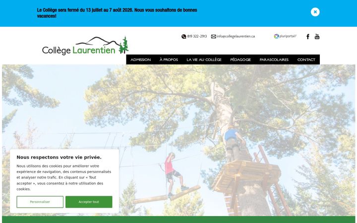 Screenshot of collegelaurentien.ca
