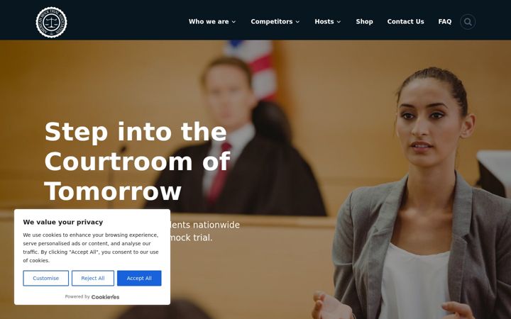 Skjámynd af collegemocktrial.org
