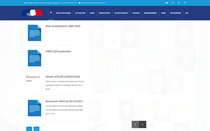 Screenshot of collegemontaigne.net