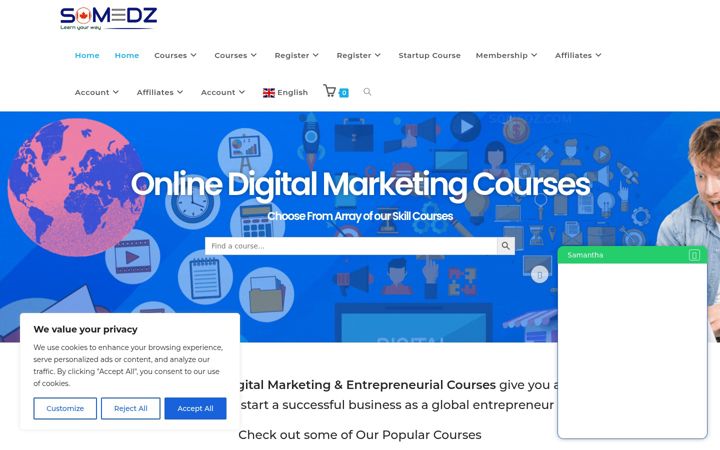 Screenshot of collegeofdigitalmarketing.ca