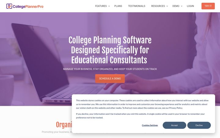 Screenshot of collegeplannerpro.com