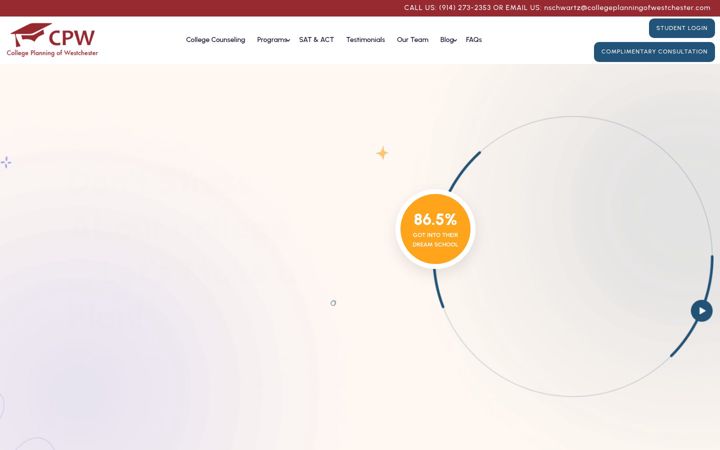 Screenshot of collegeplanningofwestchester.com