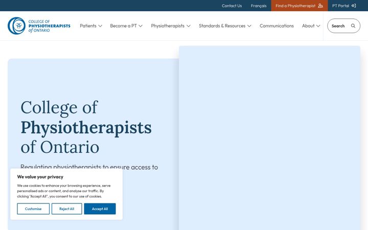 Screenshot of collegept.org