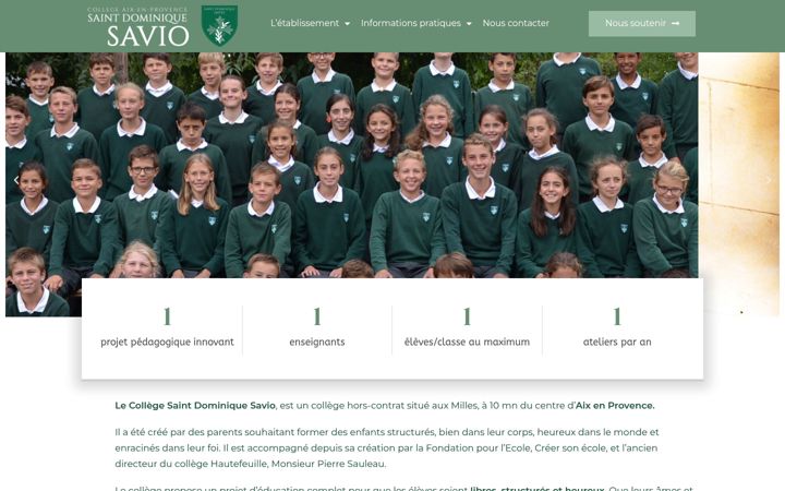 Screenshot of collegesaintdominiquesavio.fr