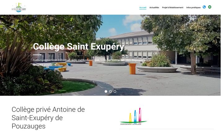 Screenshot of collegesaintexupery-pouzauges.fr