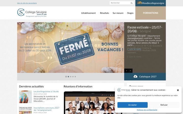 Screenshot of collegesevigne.org