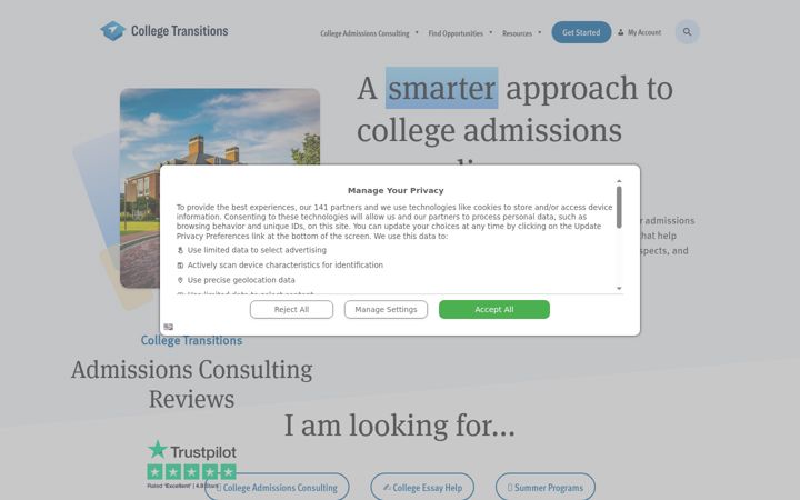 Screenshot of collegetransitions.com