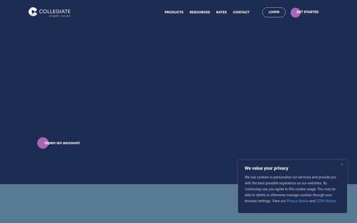 Screenshot of collegiatecu.org