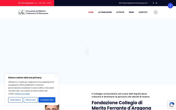 Skærmbillede af collegioferrantedaragona.it