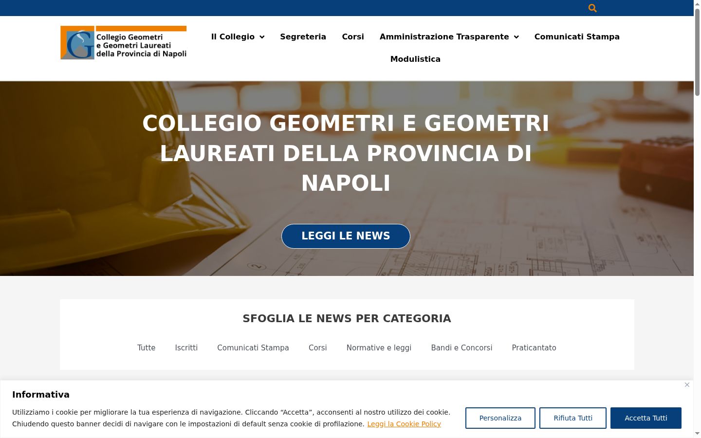 Screenshot del banner di consenso mostrato prima di qualsiasi interazione
