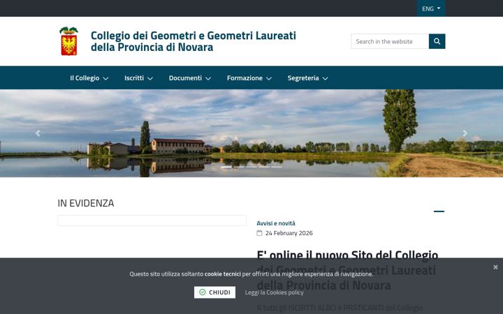 Screenshot of collegiogeometrinovara.it