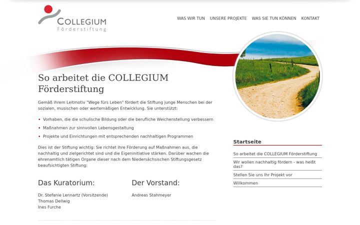 Screenshot of collegium-foerderstiftung.de