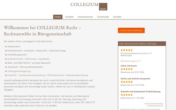 Screenshot of collegium-recht.de