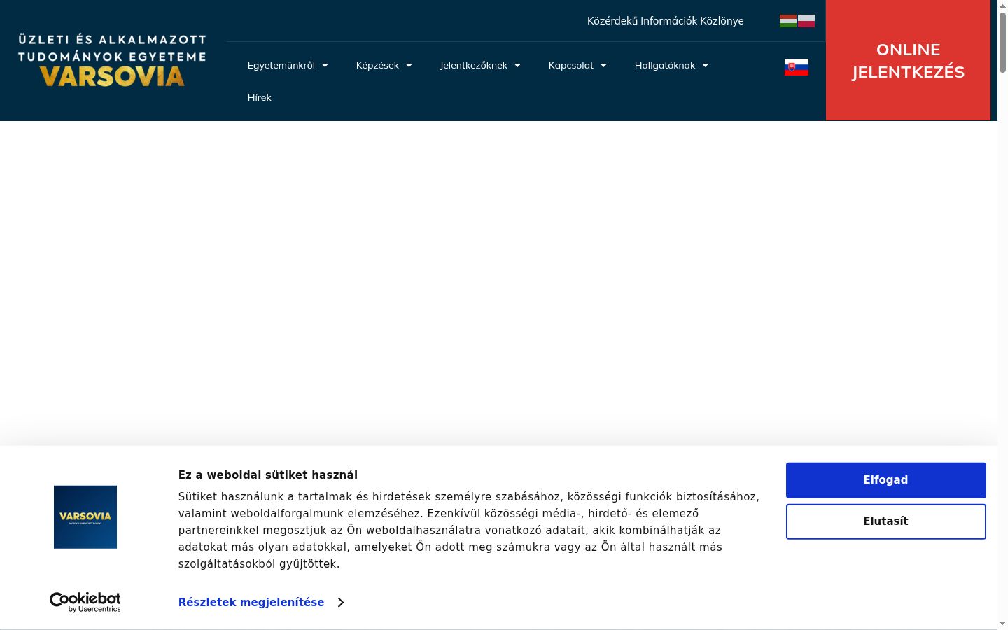 Snimka zaslona bannera za privolu prikazanog prije bilo kakve interakcije