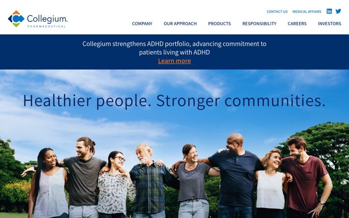 Captura de ecrã de collegiumpharma.com